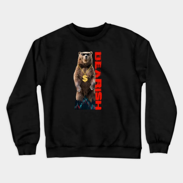 Bearish Forex Design Crewneck Sweatshirt by Proway Design